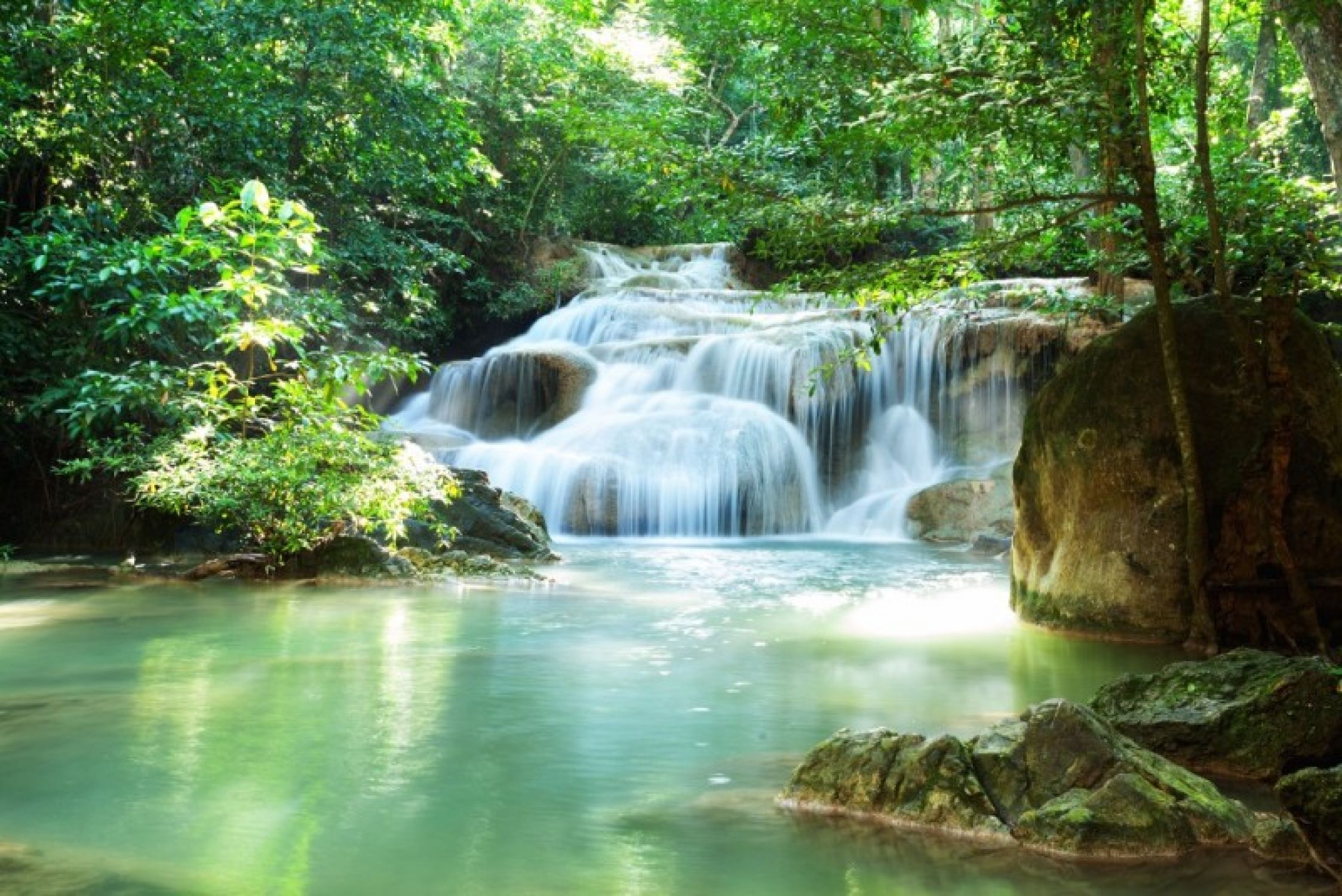 Wandbild "Wasserfall im Grünen"